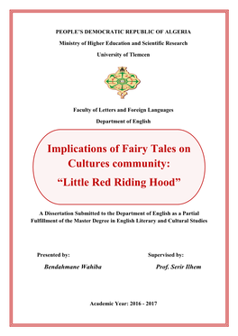 Chapter One: Fairy Tales Between Culture and Children's Thought