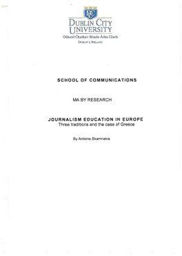 Postgraduate Courses in Journalism and Publizistik
