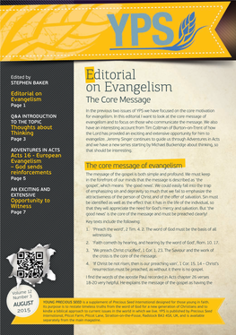 Editorial on Evangelism