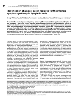 Identification of a Novel Cyclin Required for the Intrinsic Apoptosis Pathway in Lymphoid Cells