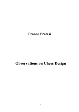 Observations on Chess Design