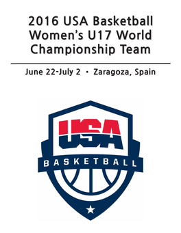 2016 USA Basketball Women's U17 World Championship Team