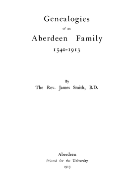Genealogies Aberdeen Family