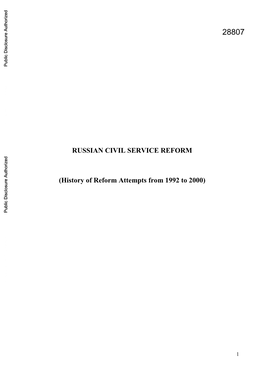 Russian Civil Service Reform
