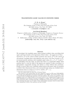 Transfinite Game Values in Infinite Chess