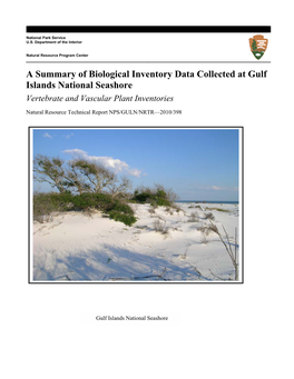 Vertebrate and Vascular Plant Inventories