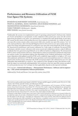 Performance and Resource Utilization of FUSE User-Space File Systems