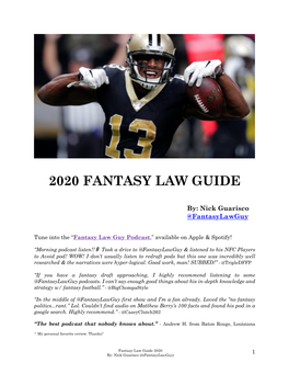 2020 Fantasy Law Guide