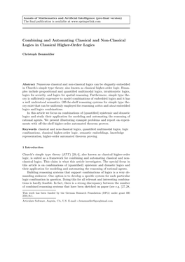 Combining and Automating Classical and Non-Classical Logics in Classical Higher-Order Logics