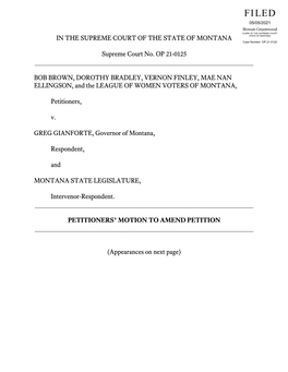 Petitioners' Motion to Amend Petition