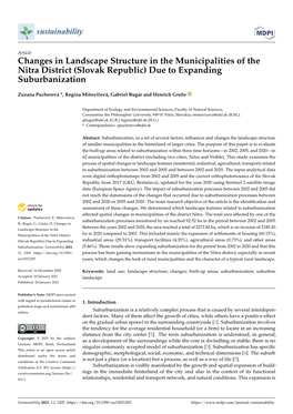 Changes in Landscape Structure in the Municipalities of the Nitra District (Slovak Republic) Due to Expanding Suburbanization