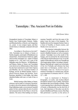 Tamralipta : the Ancient Port in Odisha