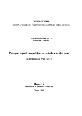 Pourquoi La Parité En Politique Reste-T-Elle Un Enjeu Pour