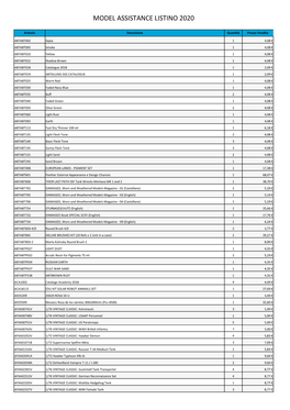 2020 MODEL ASSISTANCE Listino Vendita.Xlsx