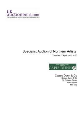 Specialist Auction of Northern Artists Tuesday 17 April 2012 18:30
