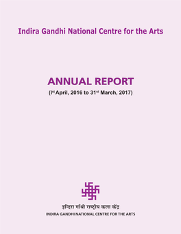 ANNUAL REPORT (Ist April, 2016 to 31St March, 2017)
