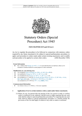 (Special Procedure) Act 1945