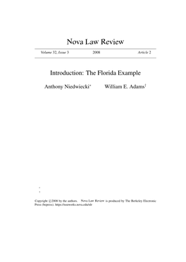 Introduction: the Florida Example
