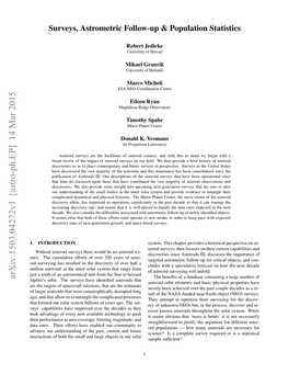 Surveys, Astrometric Follow-Up & Population Statistics