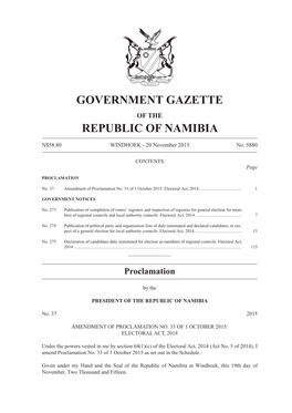 Government Gazette Republic of Namibia