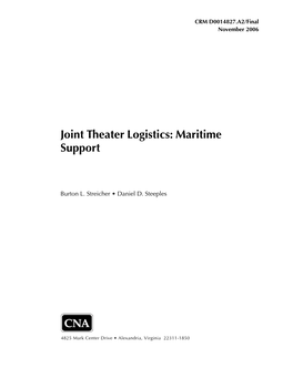 Joint Theater Logistics: Maritime Support