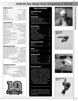 2008-09 Swim Media Guide:2006-07 Swim Media Guide.Qxd.Qxd