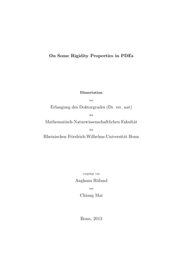 On Some Rigidity Properties in Pdes