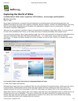 Exploring the World of Wikis
