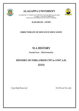Alagappa University M.A History 32131