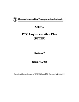 MBTA PTC Implementation Plan (PTCIP)