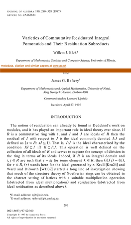 Varieties of Commutative Residuated Integral Pomonoids and Their Residuation Subreducts