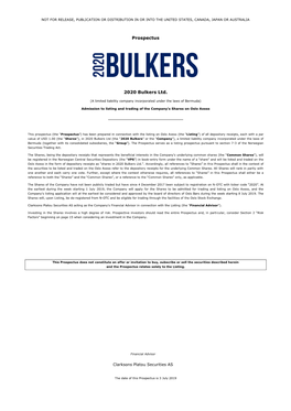 Prospectus 2020 Bulkers Ltd