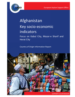 Afghanistan Key Socio-Economic Indicators Focus on Kabul City, Mazar-E Sharif and Herat City