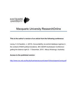 Macquarie University Researchonline