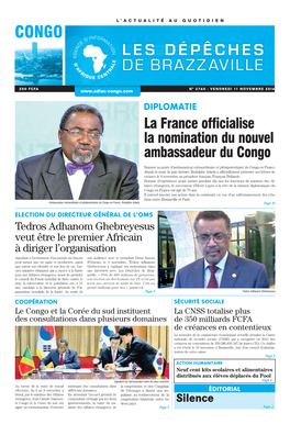 La France Officialise La Nomination Du Nouvel Ambassadeur Du Congo
