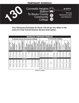 Cornwells Heights Station to Bucks County Community College