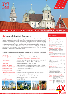 Winter/Season Courses 24 Did Deutsch-Institut Augsburg