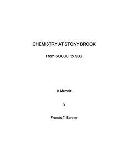 Chemistry at Stony Brook