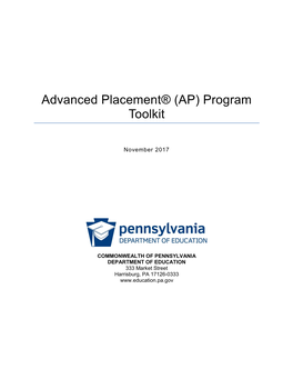 Advanced Placement® (AP) Program Toolkit