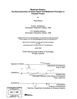 The Reconstruction of Urban Space and Modernist Principles in Postwar France