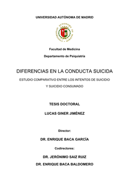 Diferencias En La Conducta Suicida