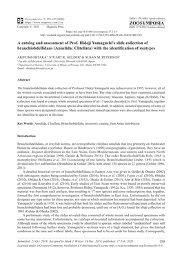 Annelida: Clitellata) with the Identification of Syntypes