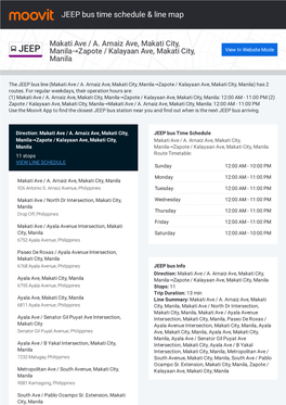 JEEP Bus Time Schedule & Line Route