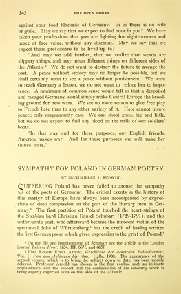 Sympathy for Poland in German Poetry