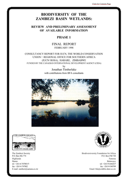 IUCN Zambezi Basin Wetlands Report, Phase 1
