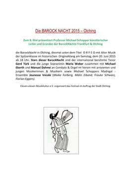 Die BAROCK NACHT 2015 – Olching