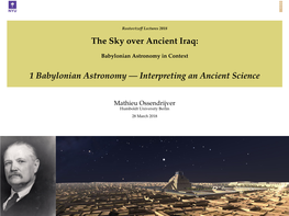 [2Mm] Babylonian Astronomy in Context