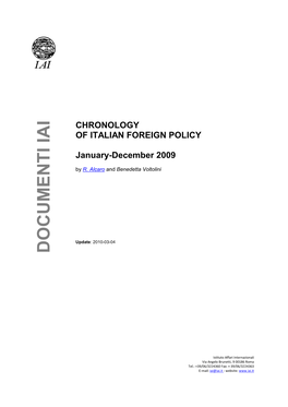 Chronology of Italian Foreign Policy