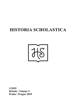 Historia Scholastica 1/2019 Issn 2336-680X