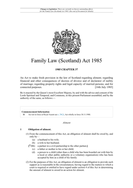 Family Law (Scotland) Act 1985